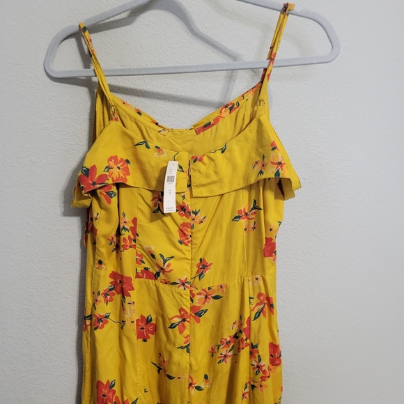NWT Anthropologie Yellow Floral LondonberryJumpsuit Wide Leg Size 10 - Picture 9 of 12